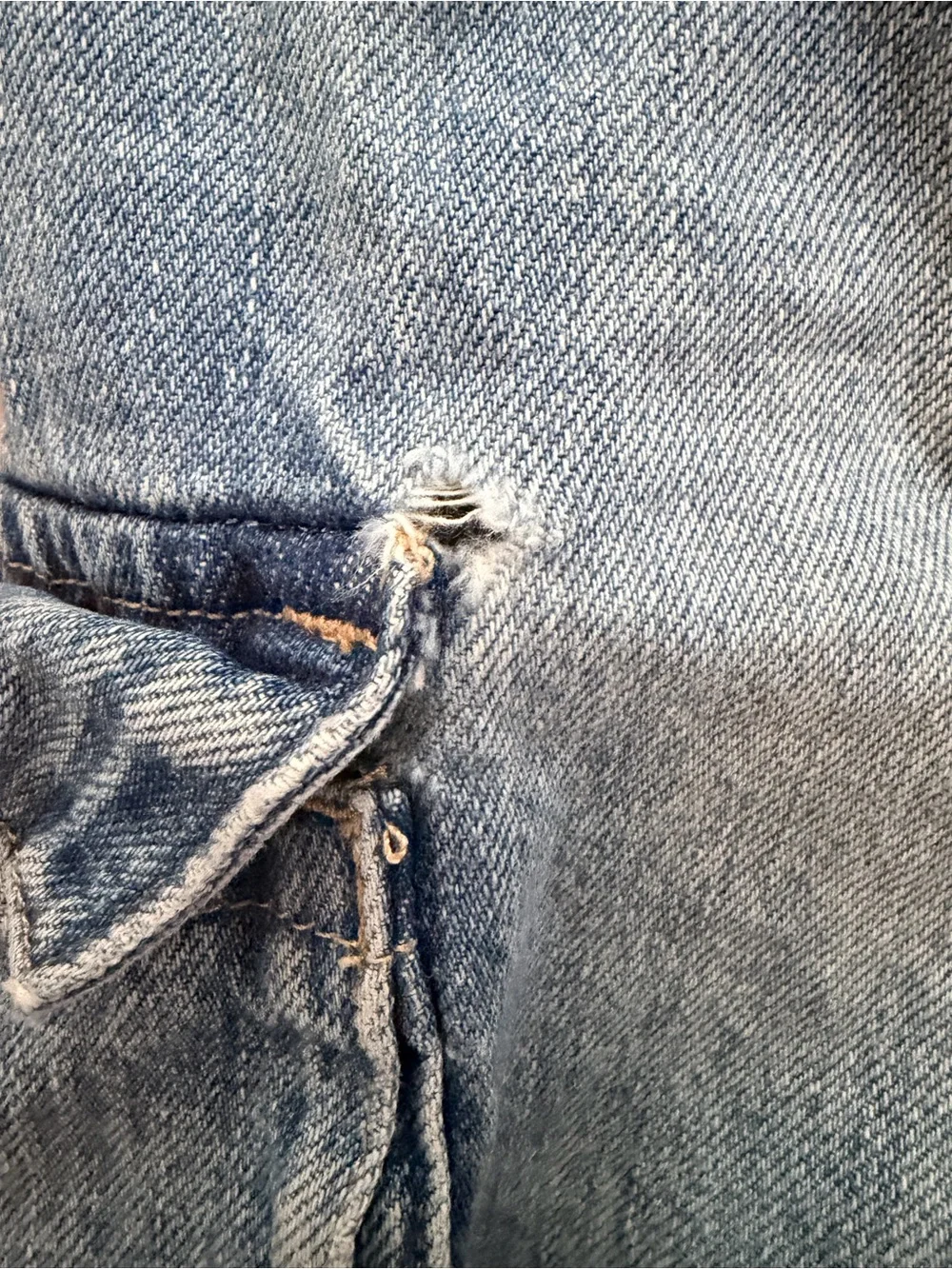 pistola Distressed Light Blue Denim Cargo Mini Skirt